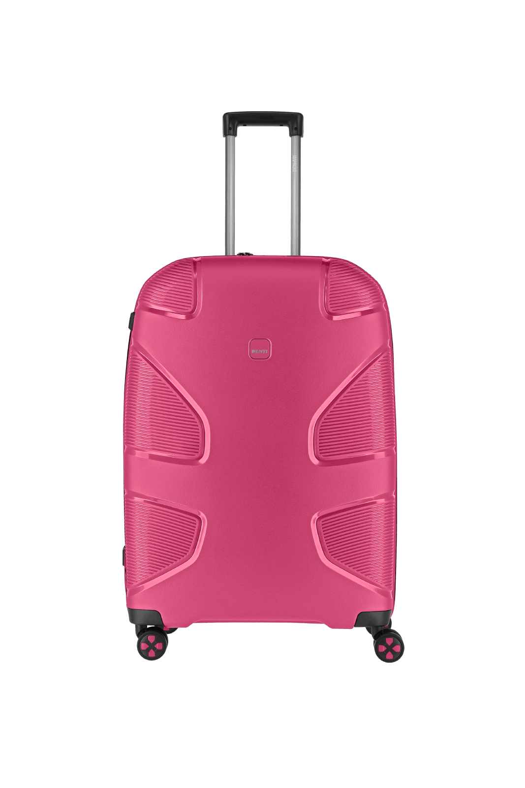 Stylischer pinker Hartschalenkoffer mit Teleskopgriff Rosa Hartschalenkoffer mit vier Rollen und verstellbarem Griff